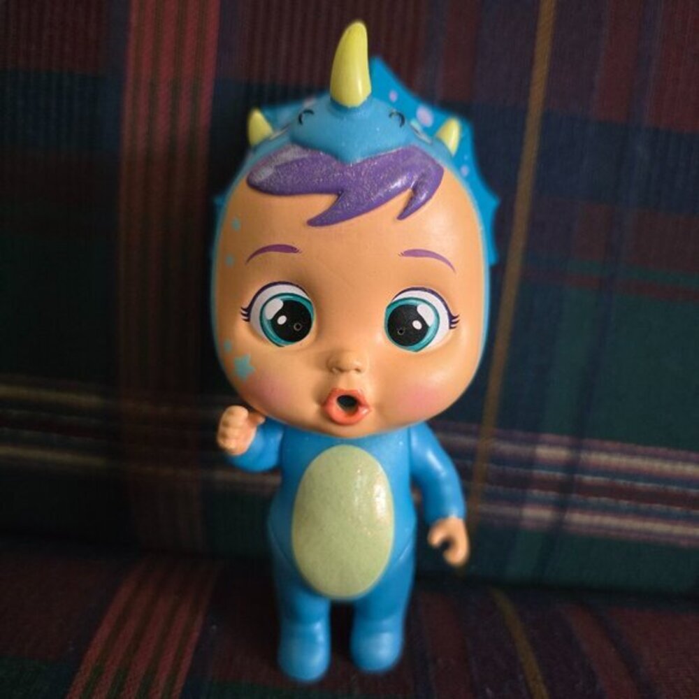 IMC Cry Babies Doll Magic Tears tiny  Tina Dino Figure Blue Doll only 5in‎